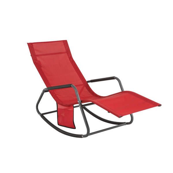 SoBuy Fotel ogrodowy bujany Czerwony 145x57x84cm Przemysłowy OGS47-R 896223