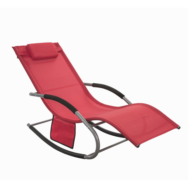 SoBuy Fotel ogrodowy bujany Czerwony 150x63x87cm Nowoczesny OGS28-R 896227