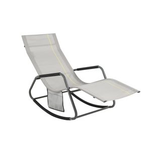 SoBuy Fotel ogrodowy bujany Jasnoszary 145x57x84cm Przemysłowy OGS47-HG 896222