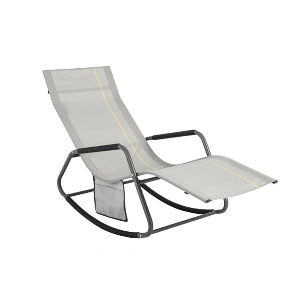 SoBuy Fotel ogrodowy bujany Jasnoszary 145x57x84cm Przemysłowy OGS47-HG 896222