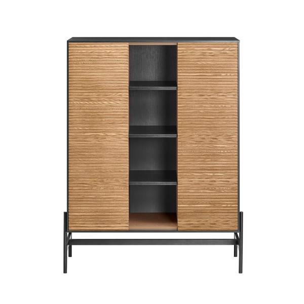 SoBuy Komoda jednodrzwiowa Czarny 88x40x119.5cm Przemysłowy HFSB04-SCH 838108