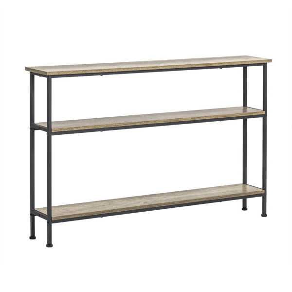 SoBuy Konsola do przedpokoju z 3 półkami Czarny 122x20x77cm FSB49-PZ 811726
