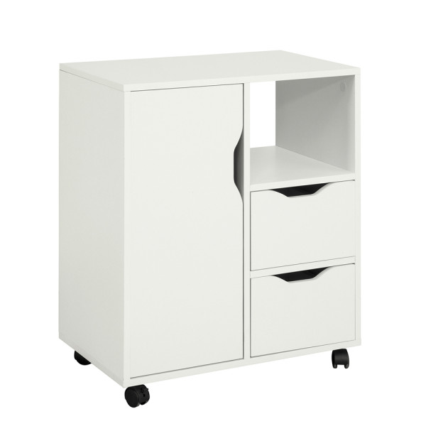 SoBuy Kontener biurowy z 2 szufladami Biały 60x35x70cm Nowoczesny FBT105-W 809561