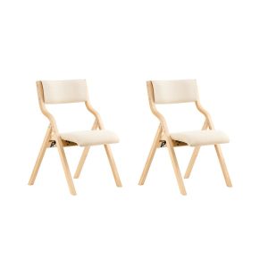 SoBuy Krzesło składane z poduszką Biały/Drewno 48x42x80cm FST40-WX2 969480 SoBuy Krzesło składane z poduszką Biały/Drewno 48x42x80cm FST40-WX2 969480