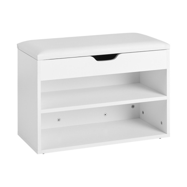 SoBuy Ławka na buty Biały 60x30x44cm Funkcjonalny FSR25-W 896486