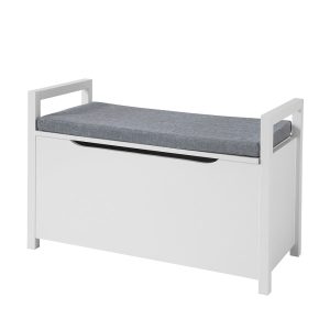 SoBuy Ławka na buty Biały 86x38x54cm Nowoczesny FSR76-W 837484