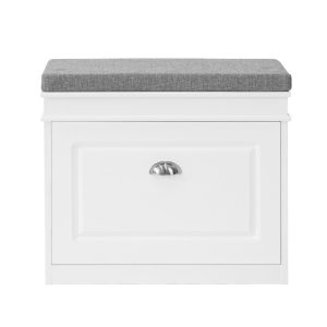 SoBuy Ławka na buty z 1 drzwiami Biały 61x24x51cm Funkcjonalny FSR82-K-W 896113