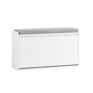 SoBuy Ławka na buty z 1 drzwiami Biały 65x23x82cm Funkcjonalny FSR98-L-W 838183
