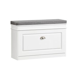 SoBuy Ławka na buty z 1 drzwiami Biały 75x24x51cm Funkcjonalny FSR82-L-W 896477