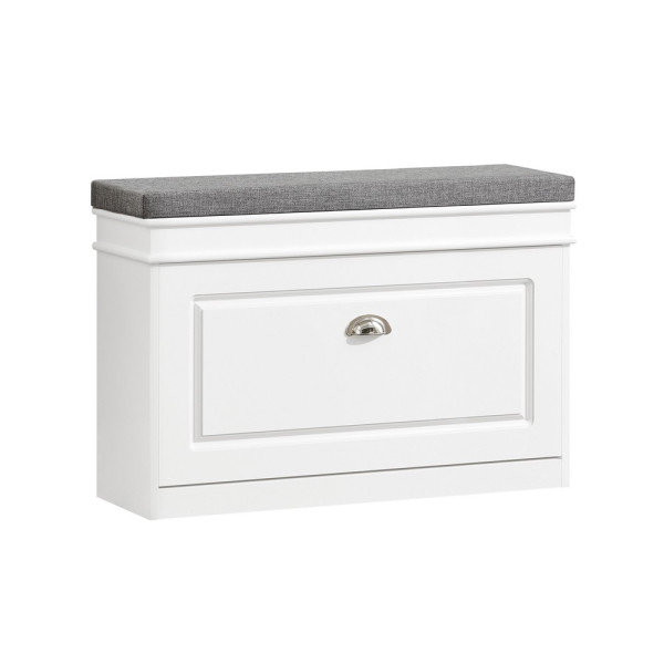 SoBuy Ławka na buty z 1 drzwiami Biały 75x24x51cm Funkcjonalny FSR82-L-W 896477