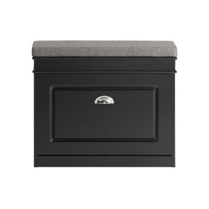 SoBuy Ławka na buty z 1 drzwiami Czarny 61x24x51cm Funkcjonalny FSR82-K-SCH 896108