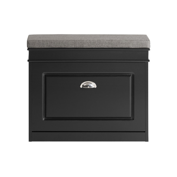 SoBuy Ławka na buty z 1 drzwiami Czarny 61x24x51cm Funkcjonalny FSR82-K-SCH 896108