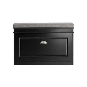SoBuy Ławka na buty z 1 drzwiami Czarny 75x24x51cm Funkcjonalny FSR82-L-SCH 896456