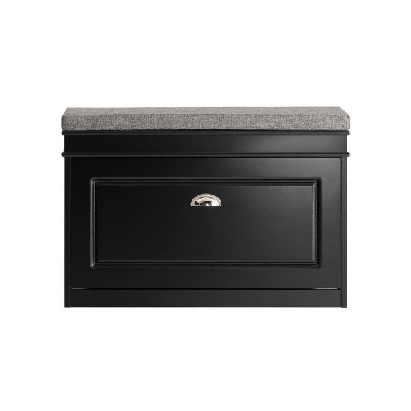 SoBuy Ławka na buty z 1 drzwiami Czarny 75x24x51cm Funkcjonalny FSR82-L-SCH 896456