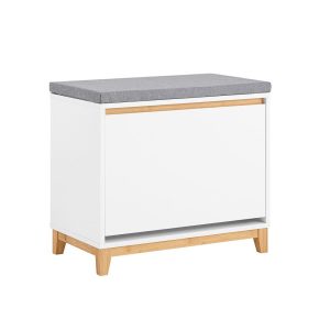 SoBuy Ławka na buty z 1 drzwiczkami 60x34x55cm Nowoczesny FSR191-NW 896467 SoBuy Ławka na buty z 1 drzwiczkami 60x34x55cm Nowoczesny FSR191-NW 896467