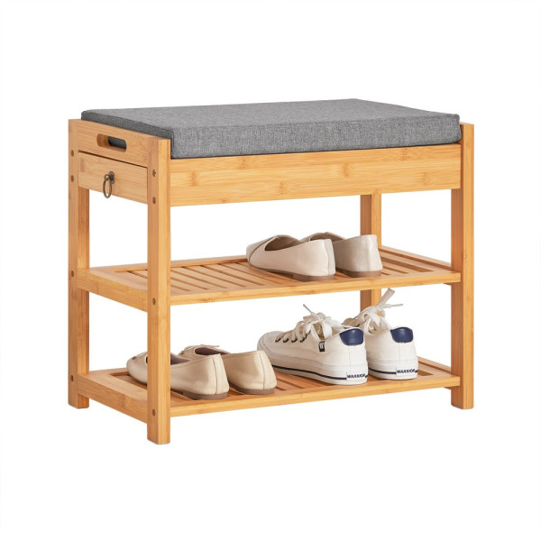 SoBuy Ławka na buty z 1 szufladą 55.3x30x46.5cm Rustykalny FSR49-N 813454