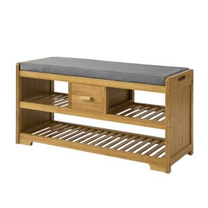 SoBuy Ławka na buty z 1 szufladą 91x34x45cm Rustykalny FSR75-N 896475 SoBuy Ławka na buty z 1 szufladą 91x34x45cm Rustykalny FSR75-N 896475
