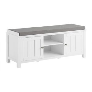 SoBuy Ławka na buty z 1 szufladą Biały 105x35x43cm Nowoczesny FSR35-W 896104 SoBuy Ławka na buty z 1 szufladą Biały 105x35x43cm Nowoczesny FSR35-W 896104