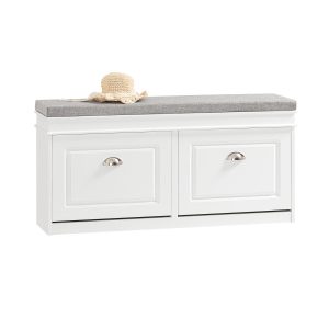 SoBuy Ławka na buty z 2 drzwiczkami Biały 104x24x52cm Funkcjonalny FSR64-W 837466 SoBuy Ławka na buty z 2 drzwiczkami Biały 104x24x52cm Funkcjonalny FSR64-W 837466