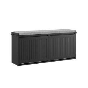 SoBuy Ławka na buty z 2 drzwiczkami Czarny 100x26x46cm FSR98-XL-SCH 838152 SoBuy Ławka na buty z 2 drzwiczkami Czarny 100x26x46cm FSR98-XL-SCH 838152