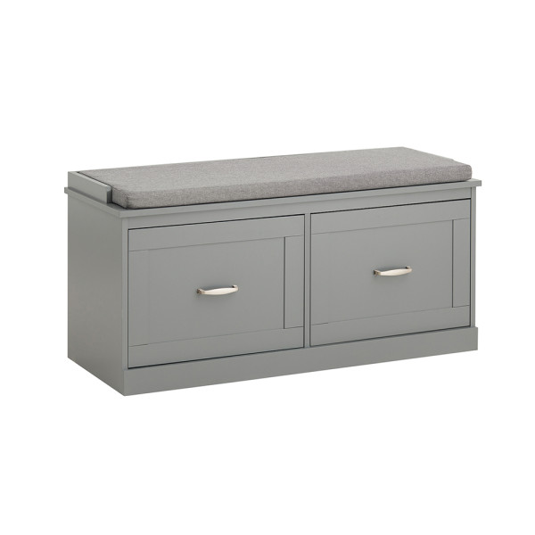 SoBuy Ławka na buty z 2 szufladą Jasnoszary 100x48x38cm Vintage FSR131-HG 896485