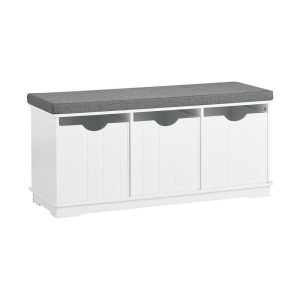 SoBuy Ławka na buty z 3 szufladami Biały 100x36x46cm Nowoczesny FSR30-W 896499 SoBuy Ławka na buty z 3 szufladami Biały 100x36x46cm Nowoczesny FSR30-W 896499