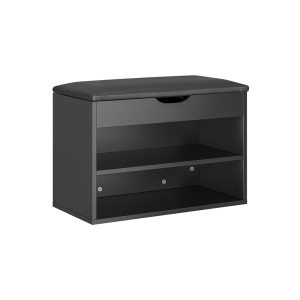 SoBuy Ławka na buty z pojemnikiem Czarny 60x30x43cm FSR25-SCH 1038905 SoBuy Ławka na buty z pojemnikiem Czarny 60x30x43cm FSR25-SCH 1038905