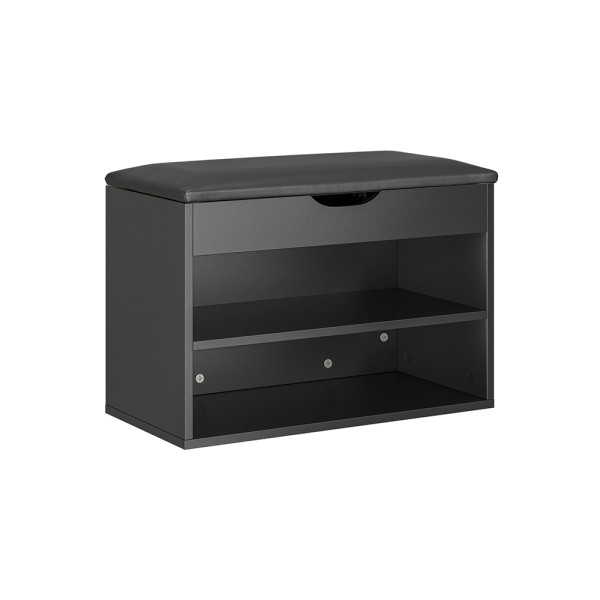 SoBuy Ławka na buty z pojemnikiem Czarny 60x30x43cm FSR25-SCH 1038905