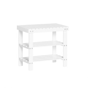 SoBuy Ławka na buty z półką Biały 50x29x45cm Nowoczesny FSR02-K-W 813452 SoBuy Ławka na buty z półką Biały 50x29x45cm Nowoczesny FSR02-K-W 813452