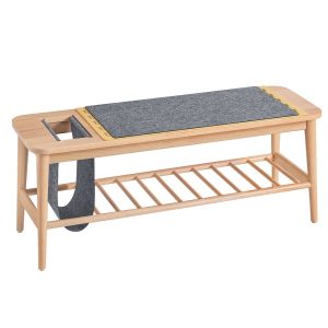 SoBuy Ławka z dwiema szufladami na buty 110x37x44.5cm Nowoczesny HFSR02-N 813450 SoBuy Ławka z dwiema szufladami na buty 110x37x44.5cm Nowoczesny HFSR02-N 813450