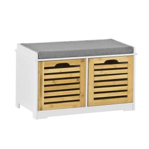 SoBuy Ławka z dwiema szufladami na buty 71x34x43cm Klasyczny FSR23-K-NW 896471 SoBuy Ławka z dwiema szufladami na buty 71x34x43cm Klasyczny FSR23-K-NW 896471