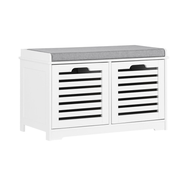 SoBuy Ławka z dwoma szufladami na buty Biały 71x44x35cm Klasyczny FSR23-K-W 896489