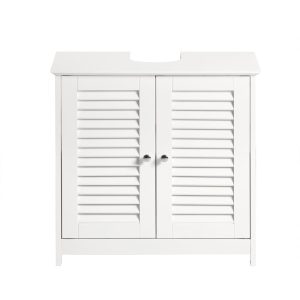 SoBuy Meble łazienkowe z 2 drzwiami Biały 60x35x58cm Rustykalny FRG237-W 809586 SoBuy Meble łazienkowe z 2 drzwiami Biały 60x35x58cm Rustykalny FRG237-W 809586