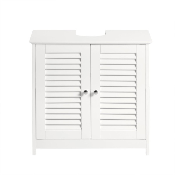 SoBuy Meble łazienkowe z 2 drzwiami Biały 60x35x58cm Rustykalny FRG237-W 809586