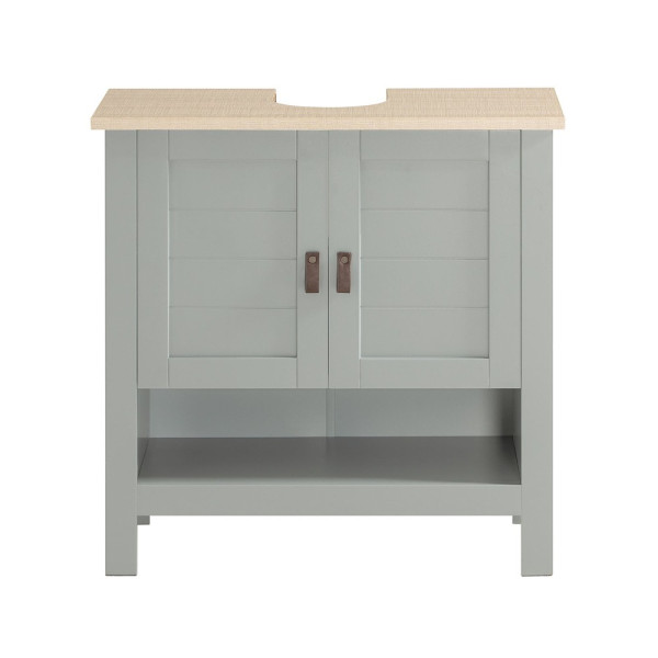 SoBuy Meble łazienkowe z 2 drzwiami Jasnoszary 60x30x60cm BZR69-HG 809683