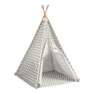SoBuy Namiot tipi dla dzieci Szary 109x109x165cm OSS03 969656