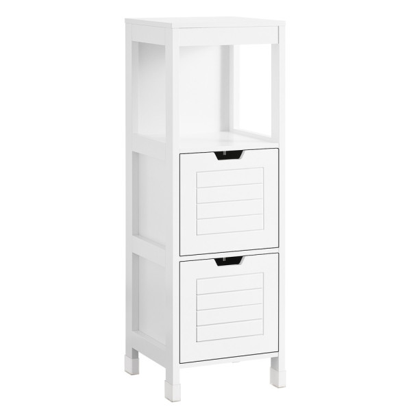 SoBuy Niska szafka łazienkowa z dwiema szufladami Biały 30x30x90cm FRG127-W 809653