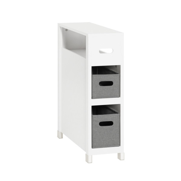 SoBuy Niska szafka łazienkowa z dwiema szufladami Biały 60x20x70cm BZR83-W 809656