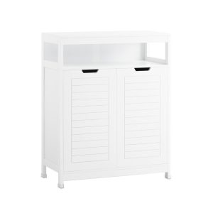SoBuy Niska szafka łazienkowa z dwoma drzwiczkami Biały 70x35x89cm BZR121-W 809676 SoBuy Niska szafka łazienkowa z dwoma drzwiczkami Biały 70x35x89cm BZR121-W 809676