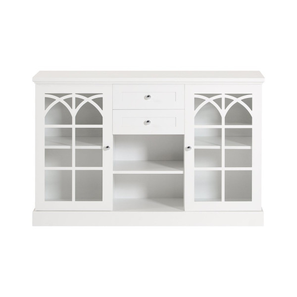 SoBuy Niski kredens z 2 szufladami Biały 120x39x78cm Nowoczesny FSB79-W 812903