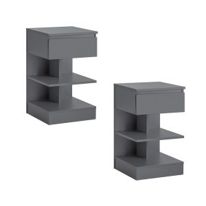 SoBuy Nocny stolik z szufladą Szary 39x39x65cm FBT49-HGX2 1072539 SoBuy Nocny stolik z szufladą Szary 39x39x65cm FBT49-HGX2 1072539