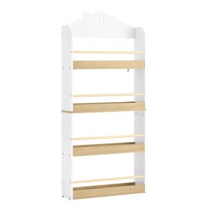 SoBuy Półka dziecięca z 5 półkami Biały/Drewno 60x15x130.5cm KMB121-WN 1073095 SoBuy Półka dziecięca z 5 półkami Biały/Drewno 60x15x130.5cm KMB121-WN 1073095