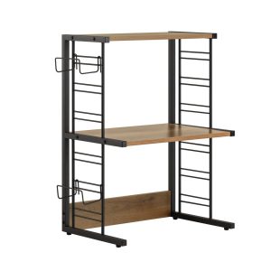 SoBuy Półka na mikrofalówkę z 3 półkami Ciemnobrązowy KCR08-PF 809576