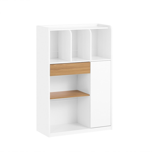SoBuy Regał drabinka z 1 szufladą Biały 72x30x109.7cm Nowoczesny STR11-NW 838112