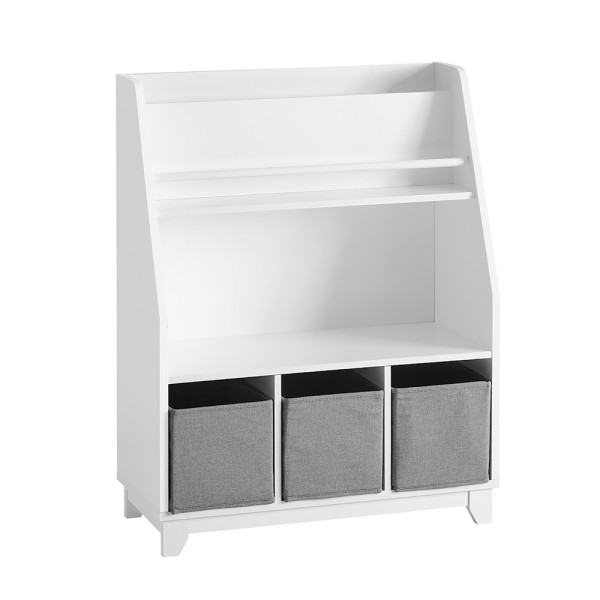 SoBuy Regał dziecięcy z 3 półkami Biały 63x28x80cm Nowoczesny KMB34-W 813143