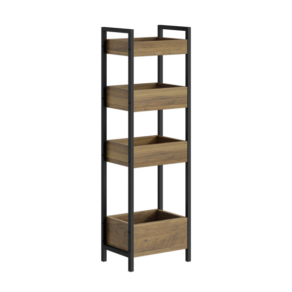 SoBuy Regał otwarty z 4 półkami Brązowy/Czarny 90x28x20cm FRG226-H-F 1074660