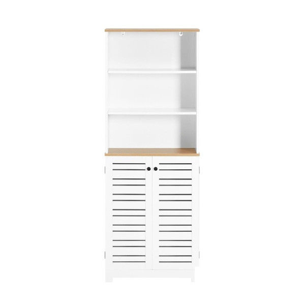 SoBuy Słupek łazienkowy z 1 drzwiami Biały 60x30x160cm Funkcjonalny BZR44-W 813558