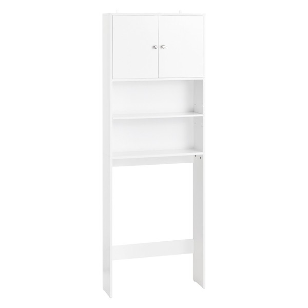 SoBuy Słupek łazienkowy z 2 drzwiczkami Biały 65x20x182cm BZR165-W 902770