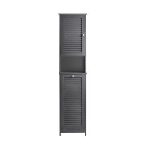 SoBuy Słupek łazienkowy z 2 drzwiczkami Ciemnoszary 40x38x170cm BZR124-DG 813570 SoBuy Słupek łazienkowy z 2 drzwiczkami Ciemnoszary 40x38x170cm BZR124-DG 813570