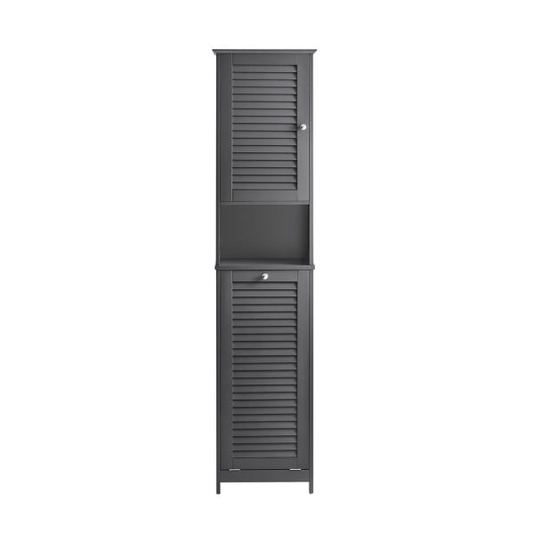 SoBuy Słupek łazienkowy z 2 drzwiczkami Ciemnoszary 40x38x170cm BZR124-DG 813570